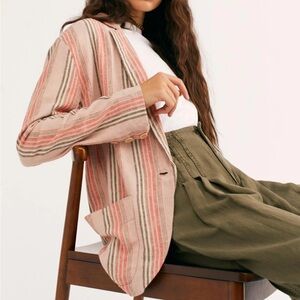 Free people simply stripe oversized blazer